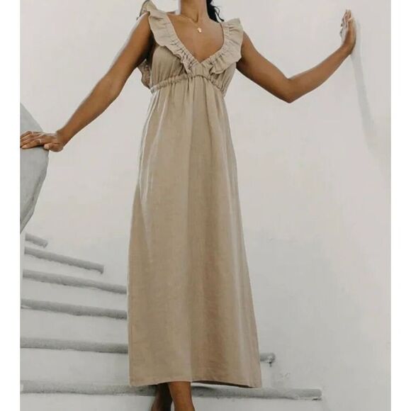 Harly Jae Black Sustainable Linen Maxi Dress size xs - Picture 10 of 10